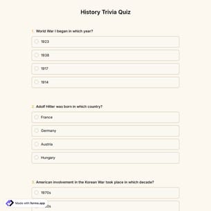 History Trivia Quiz