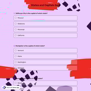 States and Capitals Quiz