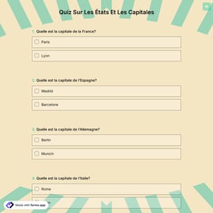 Quiz Sur Les États Et Les Capitales