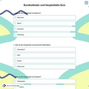 Bundesländer und Hauptstädte Quiz