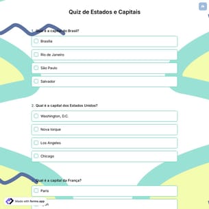 Quiz de Estados e Capitais