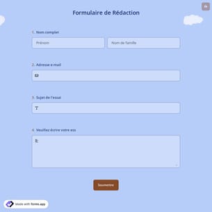 Formulaire de Rédaction