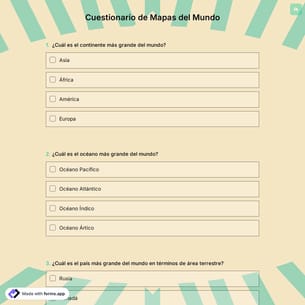 Cuestionario de Mapas del Mundo