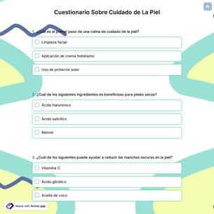 Cuestionario Sobre Cuidado de La Piel
