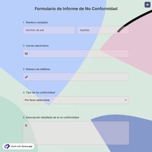 Formulario de Informe de No Conformidad