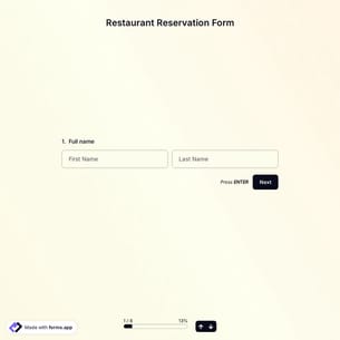 Restaurant Reservation Form