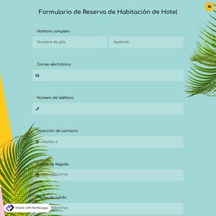 Formulario de Reserva de Habitación de Hotel