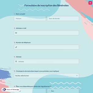 Formulaire de Inscription des Bénévoles