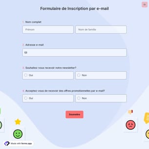 Formulaire de Inscription par e-mail