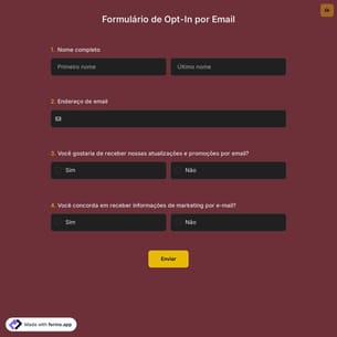 Formulário de Opt-In por Email
