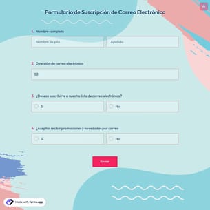 Formulario de Suscripción de Correo Electrónico