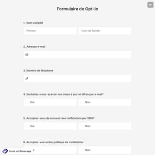 Formulaire de Opt-In