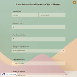 Formulaire de Inscription À Un Tournoi De Golf