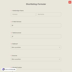 Shortlisting-Formular