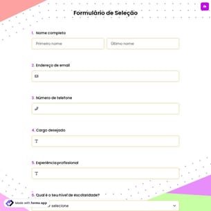 Formulário de Seleção