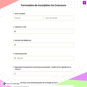 Formulaire de Inscription Au Concours