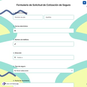 Formulario de Solicitud de Cotización de Seguro
