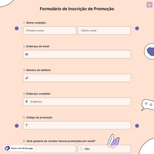 Formulário de Inscrição de Promoção