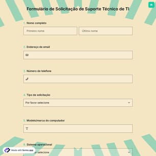 Formulário de Solicitação de Suporte Técnico de TI