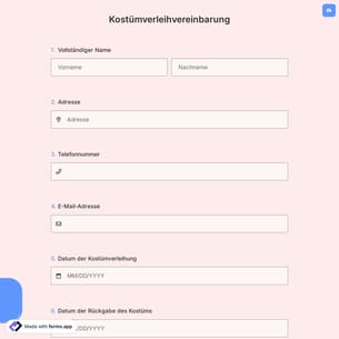 Kostümverleihvereinbarung