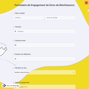 Formulaire de Engagement de Dons de Bienfaisance