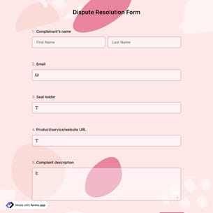 Dispute Resolution Form