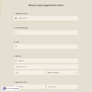 Rental Lease Application Form