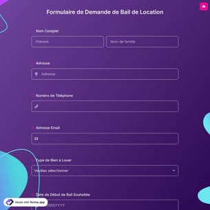 Formulaire de Demande de Bail de Location
