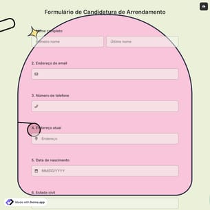 Formulário de Candidatura de Arrendamento