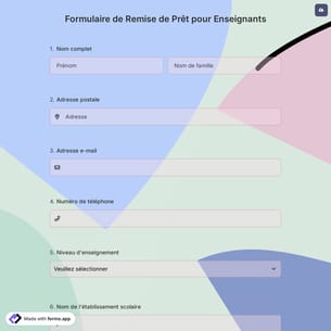 Formulaire de Remise de Prêt pour Enseignants