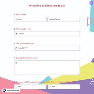 Formulaire de Résiliation de Bail