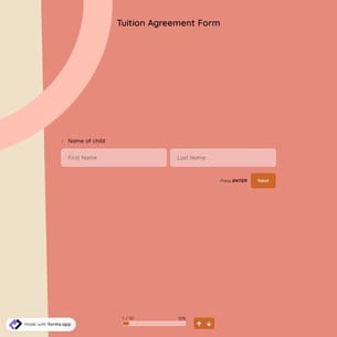 Tuition Agreement Form