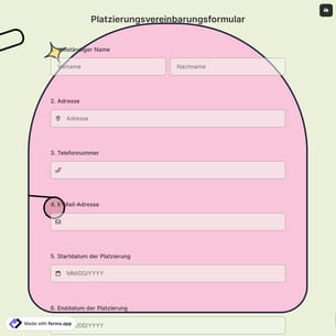 Platzierungsvereinbarungsformular
