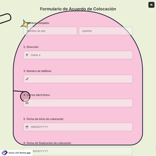 Formulario de Acuerdo de Colocación