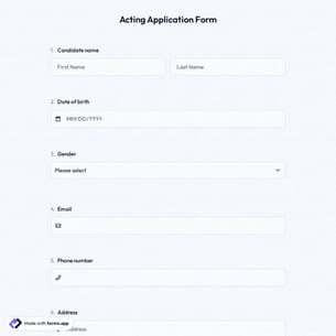 Acting Application Form