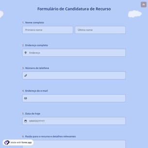 Formulário de Candidatura de Recurso