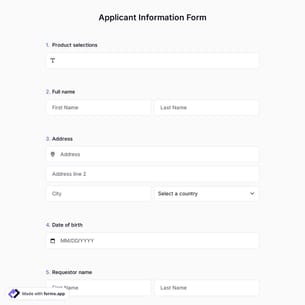 Applicant Information Form