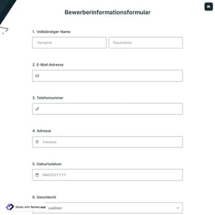 Bewerberinformationsformular