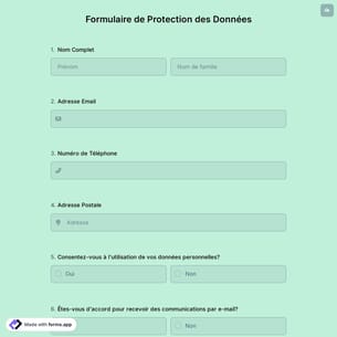 Formulaire de Protection des Données