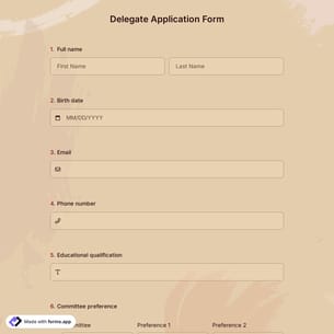 Delegate Application Form