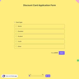 Discount Card Application Form