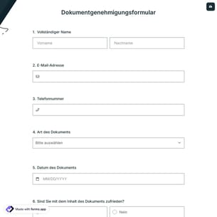 Dokumentgenehmigungsformular