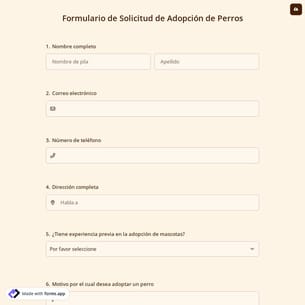 Formulario de Solicitud de Adopción de Perros