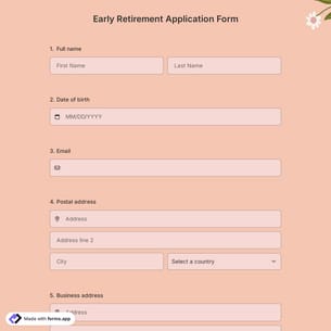 Early Retirement Application Form