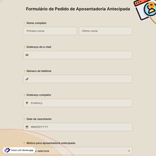 Formulário de Pedido de Aposentadoria Antecipada
