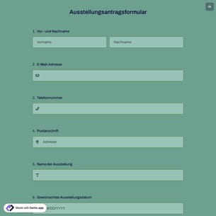 Ausstellungsantragsformular