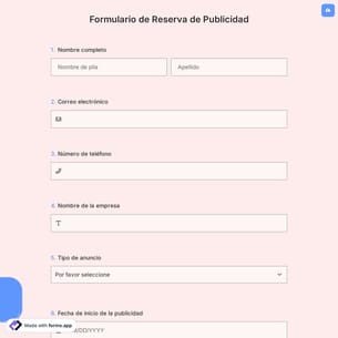 Formulario de Reserva de Publicidad