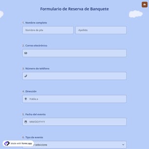 Formulario de Reserva de Banquete
