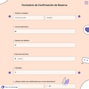 Formulario de Confirmación de Reserva