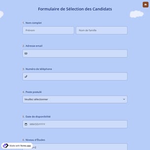 Formulaire de Sélection des Candidats